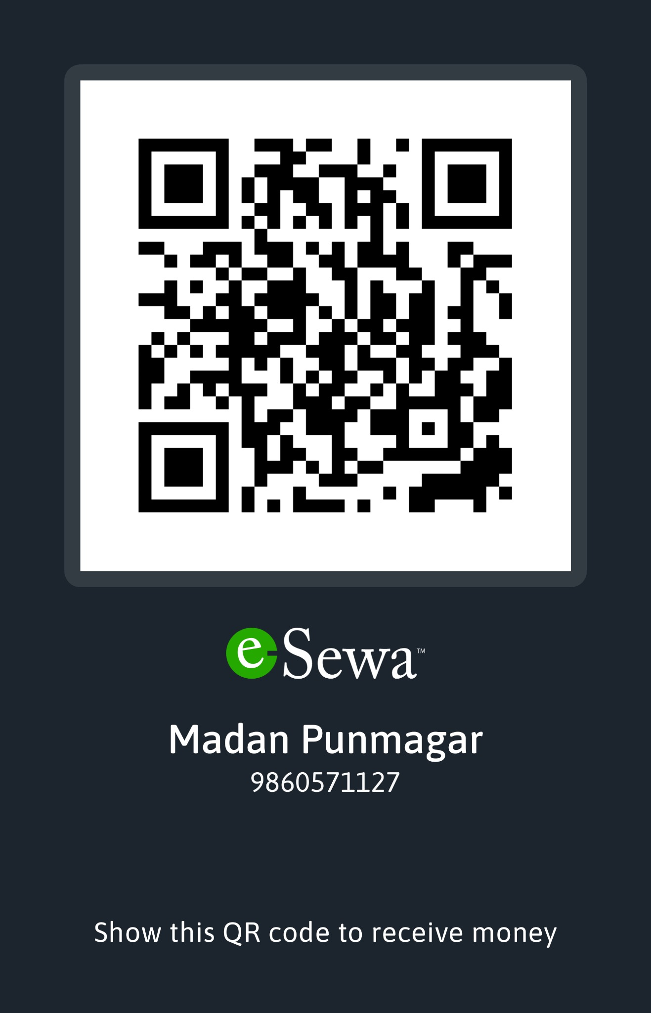 eSewa QR code for voluntary support of NepalDocsGuide